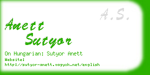 anett sutyor business card